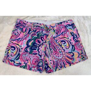 LILLY PULITZER Women’s Pink Blue The Callahan Short Psychedelic Sunshine Size 6